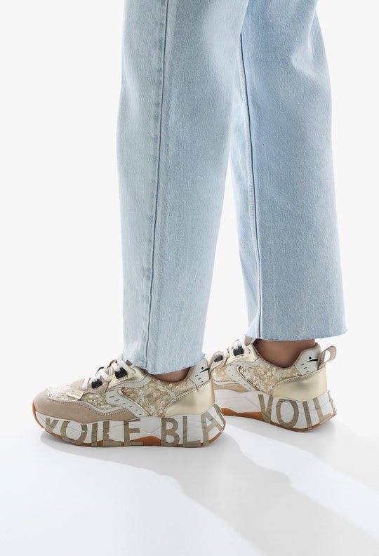 Voile Blanche Club10. Sneakers Suede/sequins Beige Donna