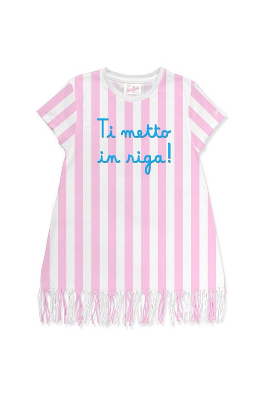 Mc2 Saint Barth Dress With Fringe Bambina
