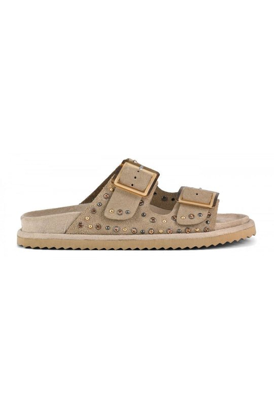 Colors Of California Ciabatta Due Fasce Borchie Donna